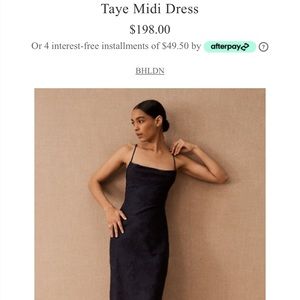 Brand new, never worn BHLDN Taye MIDI dress in navy.